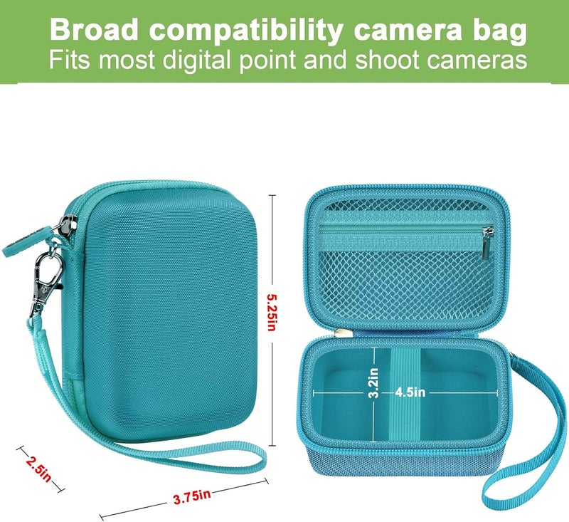 ALKOO Case Compatible with VAHOIALD FHD 1080P Digital Camera/for CAMKORY Digital Point and Shoot/for Kodak PIXPRO FZ45-BK 16MP Vlogging/for IWEUKJLO/for Nsoela, Holder for SD Card More (Dark Green) - Image 3